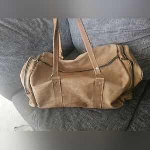 Vintage Tan Leather Duffle Bag